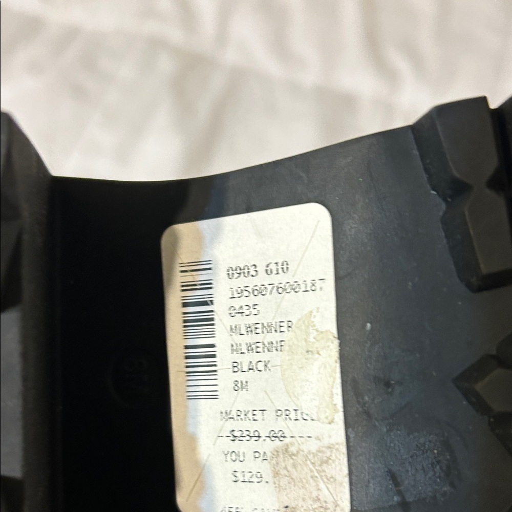 Marc Fisher Black Leather Combat Boots with Patterned Laces, Retails for $239 - Picture 6 of 12